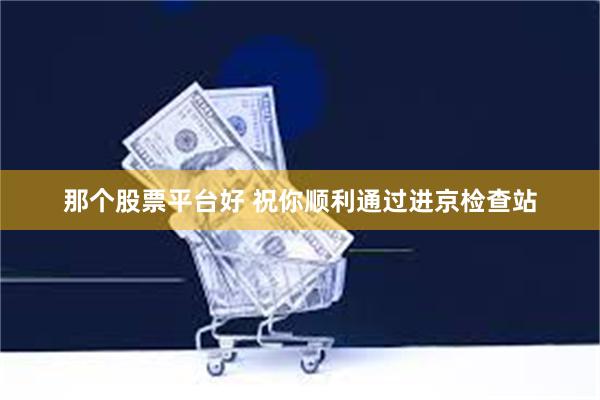 那个股票平台好 祝你顺利通过进京检查站